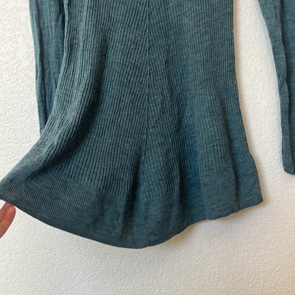 Cynthia Rowley Sweater Tunic Merino Wool Blue Green size Large - Picture 7 of 9